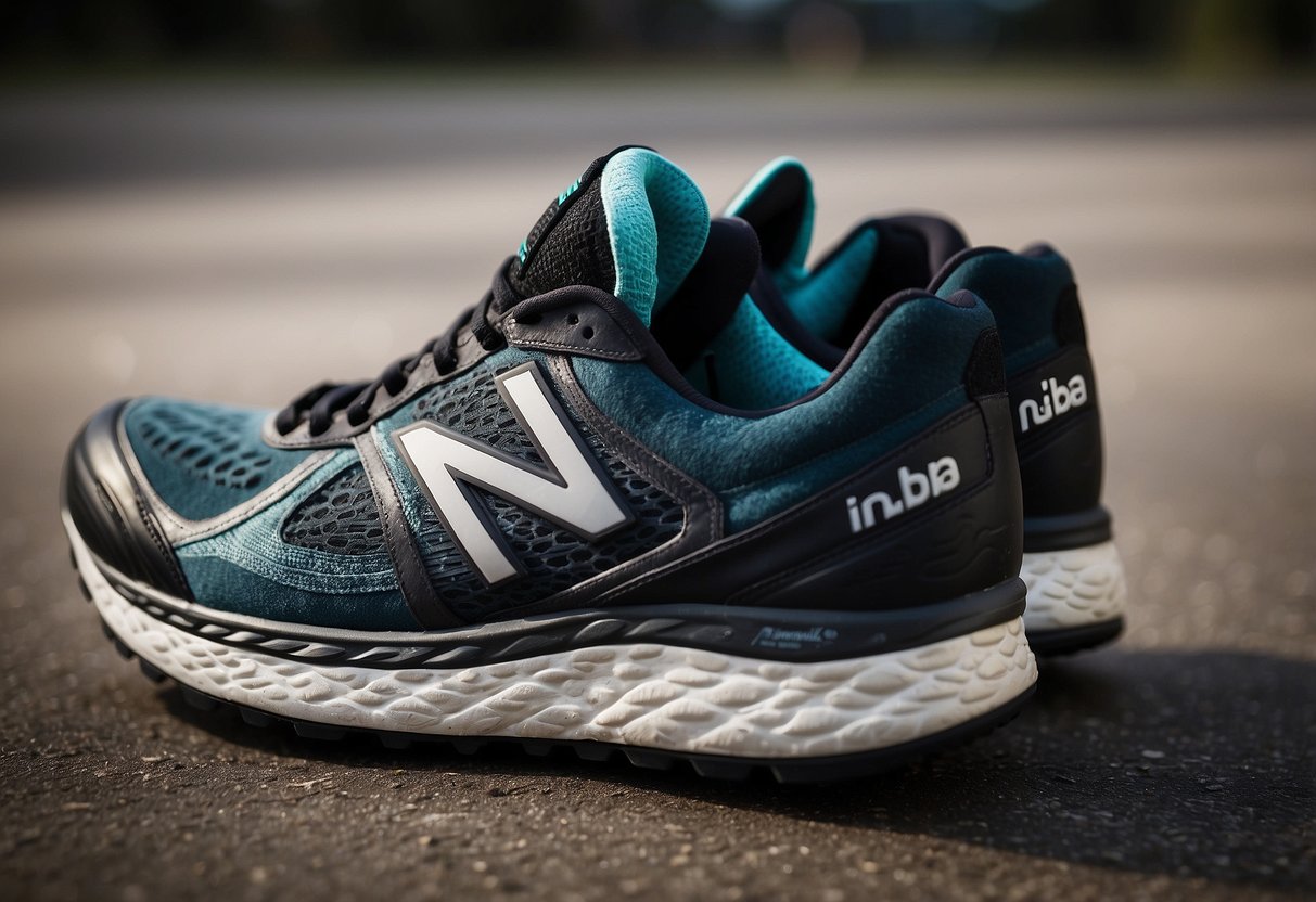 A pair of New Balance Fresh Foam 10 shoes on a clean, white background
with bold, modern typography displaying “Interessante Fakten über Sport
Schuhe” in the
foreground