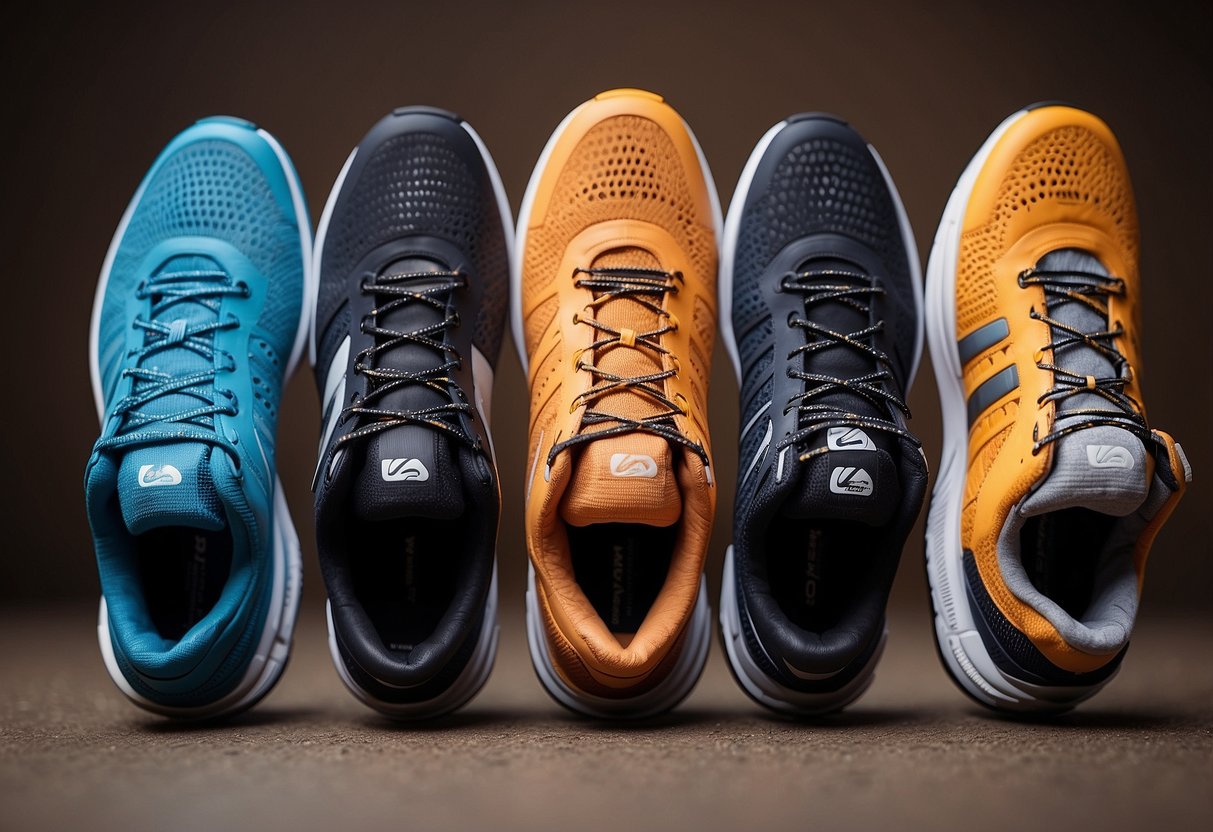 A side-by-side comparison of different sports shoe brands showcasing
their unique cushioning
technologies